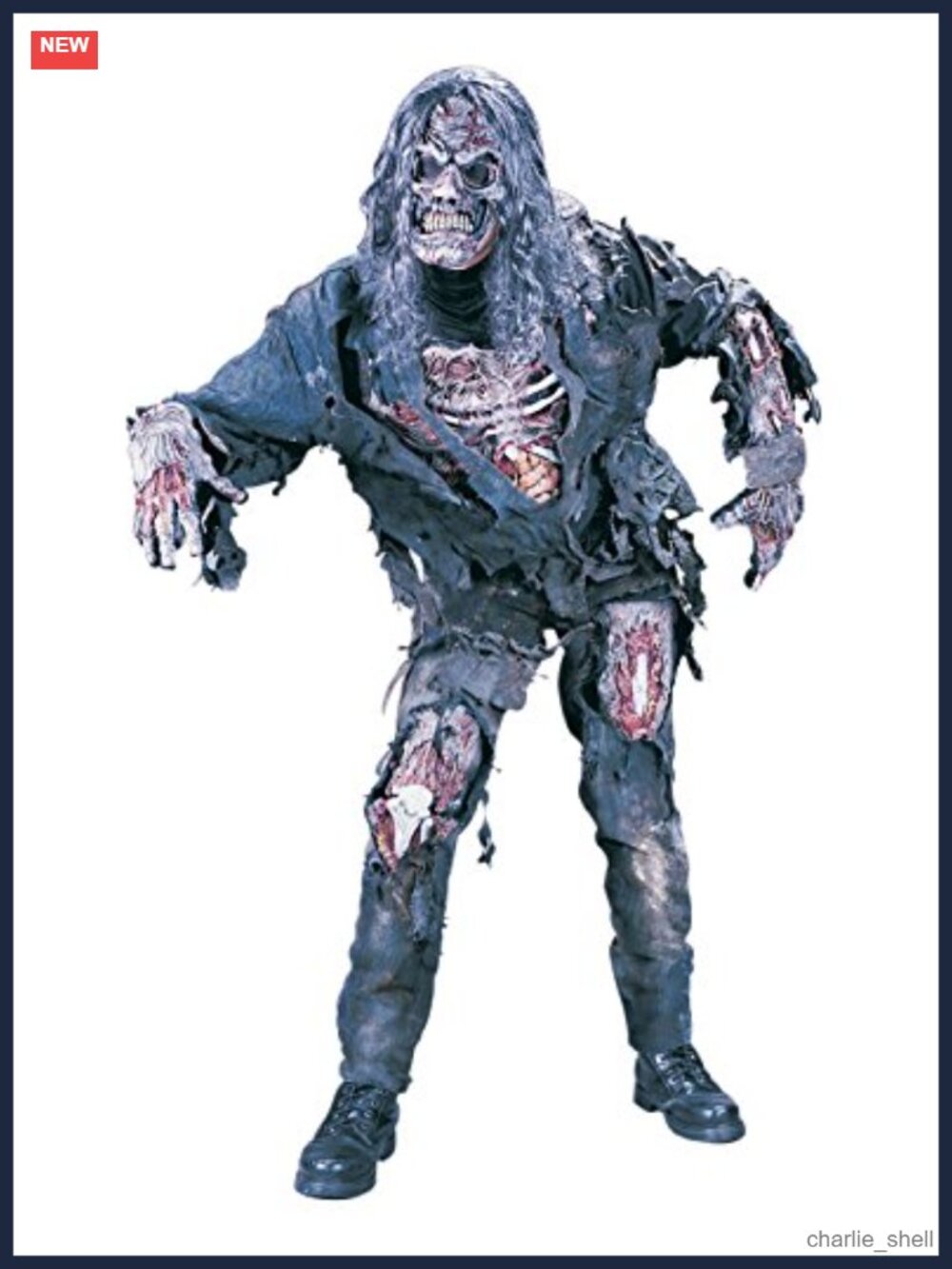 Men's Complete 3D Zombie Costume Mask Gloves Pants